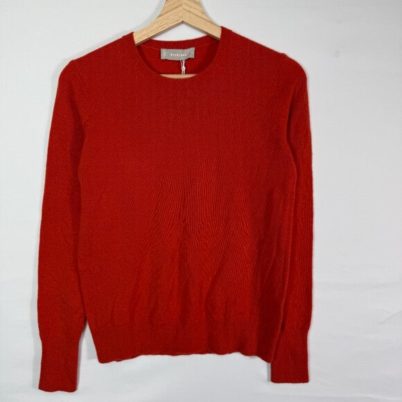 Everlane The Cashmere Crew Long Sleeve Sweater Red XS - Picture 2 of 5